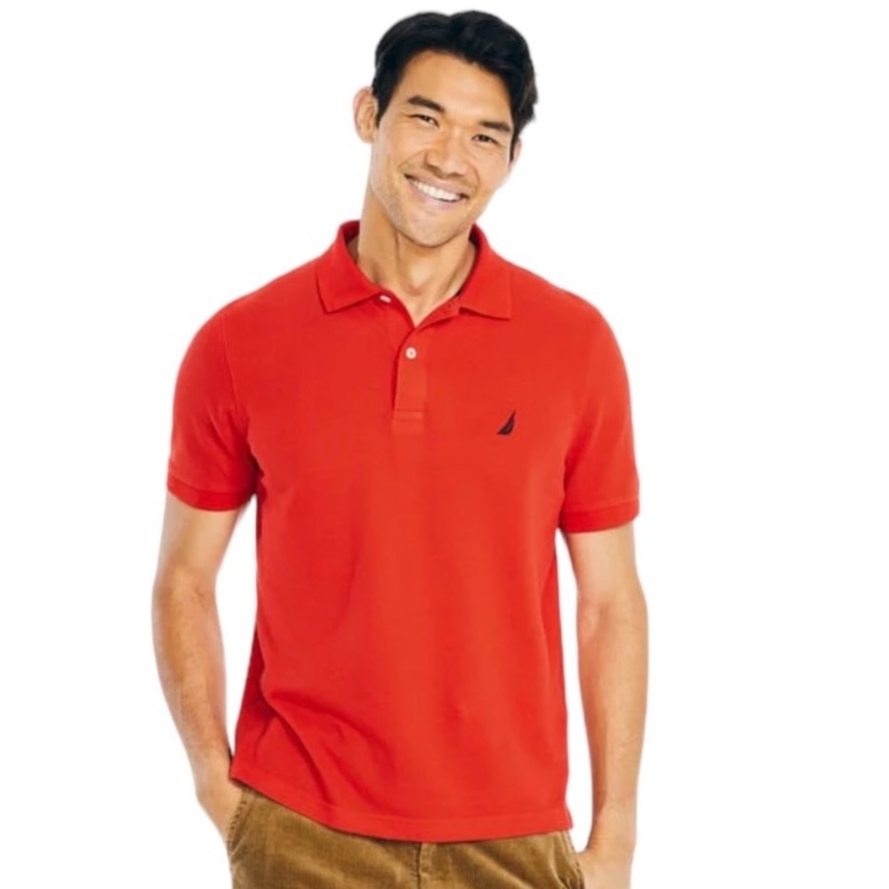 Nautica 100% Cotton Short Sleeves Collared Men’s Polo Shirt Size L